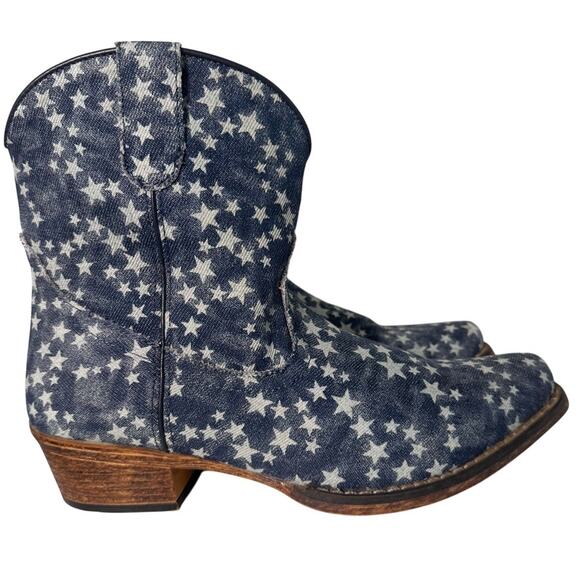 Star-Patterned Blue Ankle Boots - Picture 2 of 15